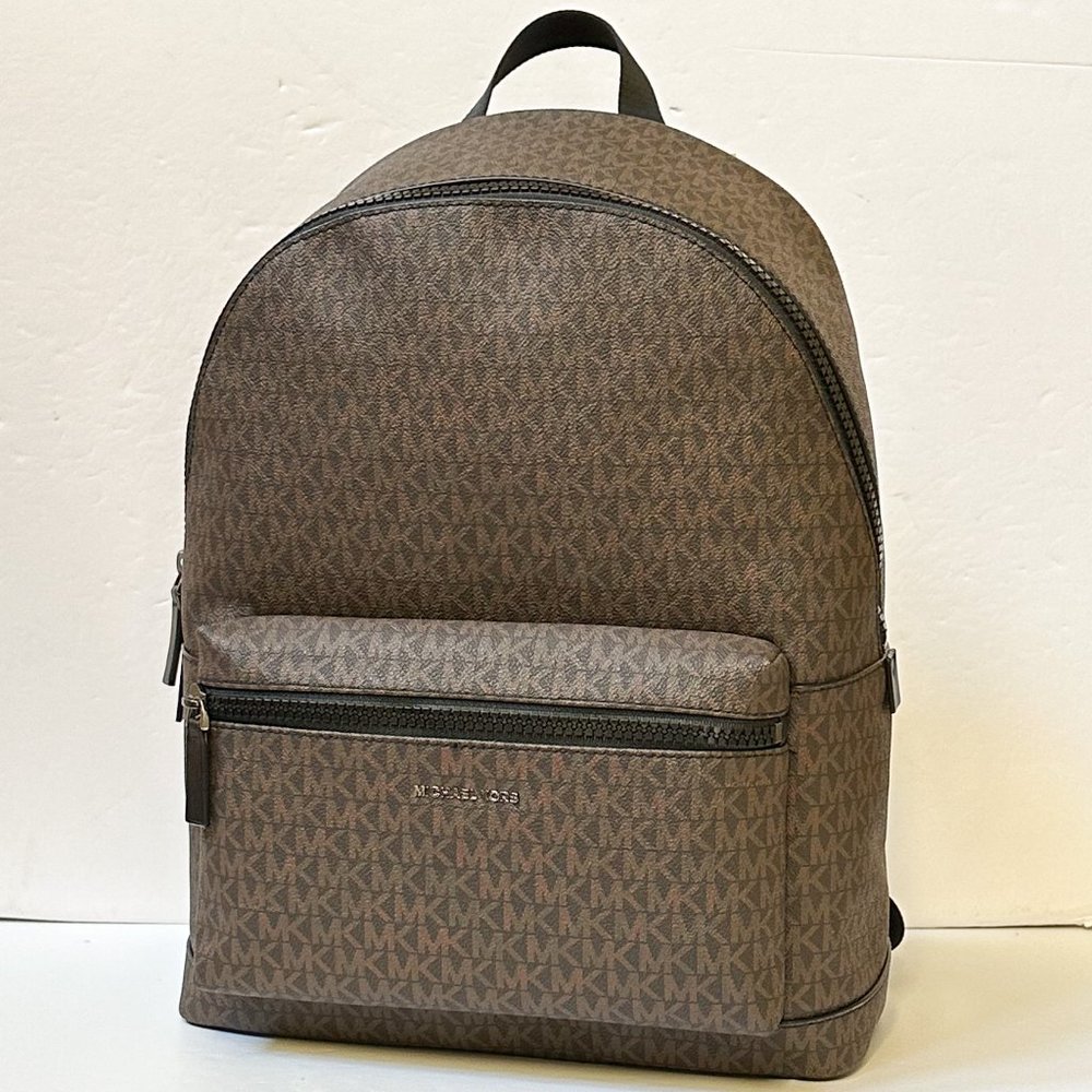 Michael Kors Cooper Large Backpack MK Brown Black - Picture 3 of 11